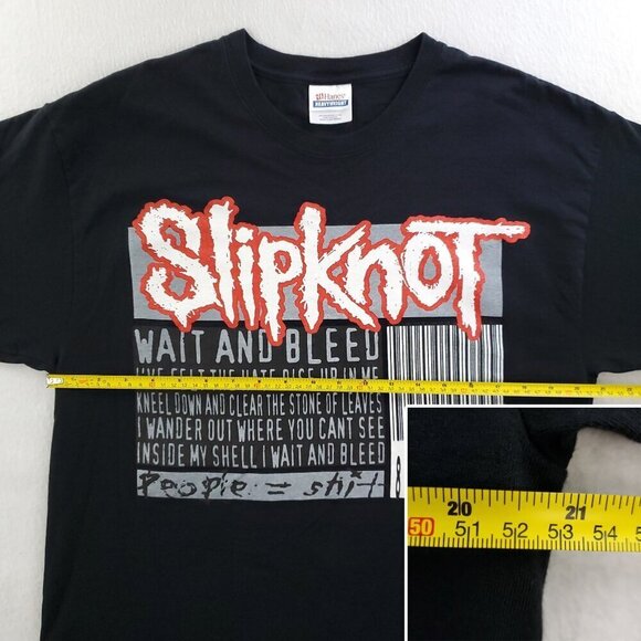 Slipknot Wait and Bleed T-Shirt People = S**t 2009 Barcode Lyrics Minty Large - Picture 7 of 16